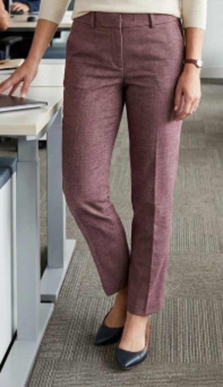 Loft Marisa Maroon Tweed Ankle Pants sz 2